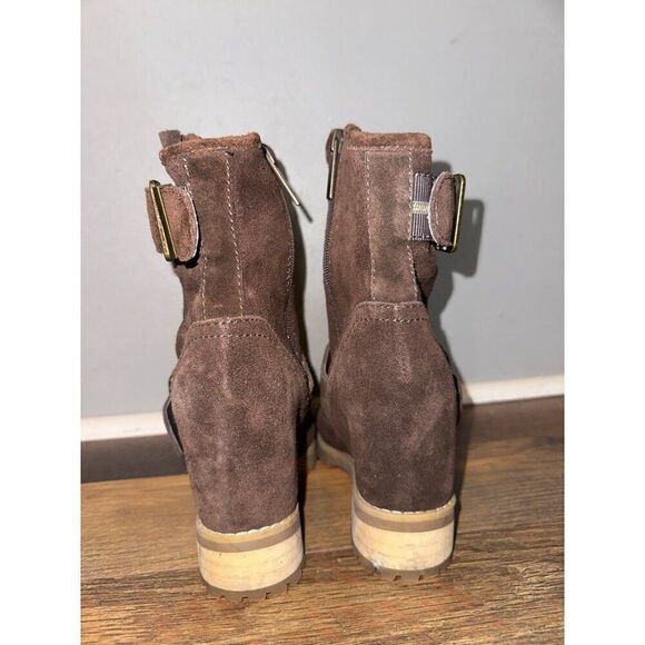 Sbicca Harmonic Brown Boots With Stacked Heel/ Hidden Wedge Size 6.5 - Picture 8 of 16